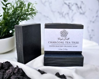 Charcoal Tea Tree Soap - Natural Organic Face and Body Soap - Great for Oily Skin!