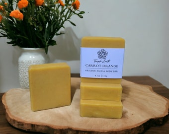 Carrot Orange Soap - Organic Face & Body Bar with Beta Carotene