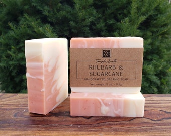 Rhubarb & Sugarcane Soap - Handcrafted Organic Soap (5oz)
