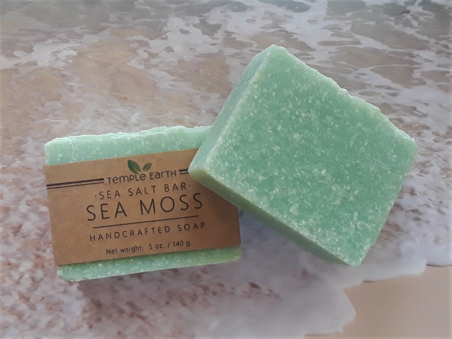 Sea Moss Salt Soap (4 oz.) - Exfoliating Sea Salt & Clay Soap with