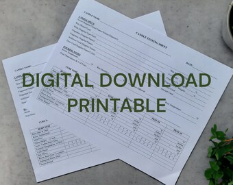 Candle Burn Testing Sheet (DIGITAL DOWNLOAD - PDF and Word Document)