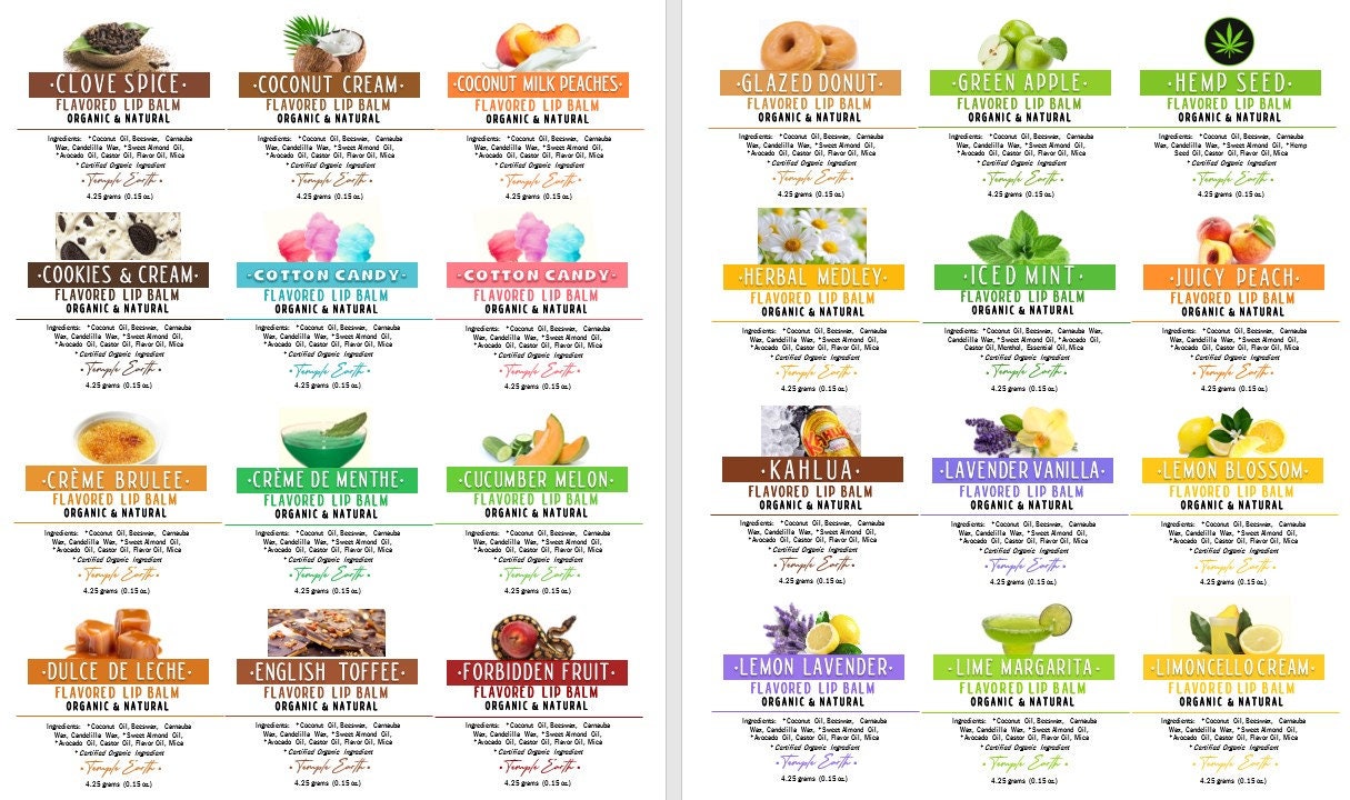 Flavored Lip Balm 150 Delicious Flavors Etsy