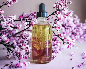 Cherry Blossom Body Oil / Organic Rose Infused Bath & Body Oil / Luxury Oil