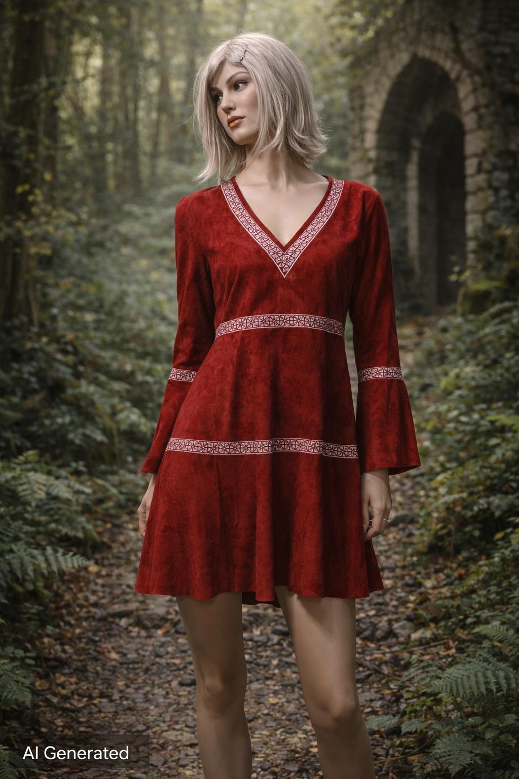 Robe En Simili Daim Couleur Crème - Taille 8-10 - Marque Lyn Around - Occasion Très Bon état