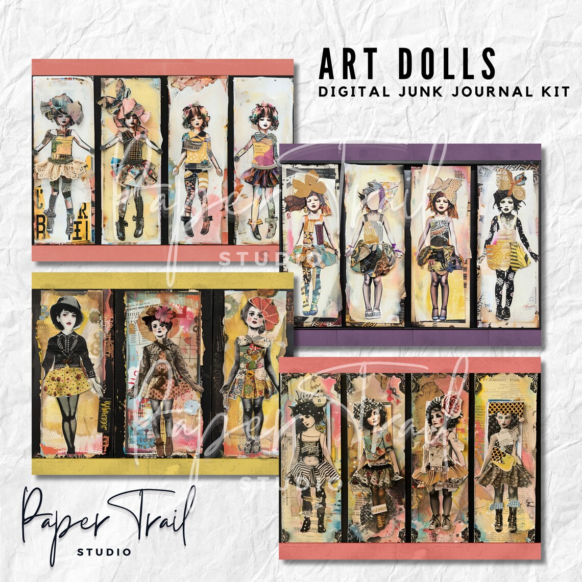 Digital Junk Journal Kit -art Dolls, Digital Download, Printable Junk ...