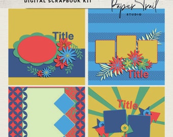 Template Digital Scrapbooking, Slice of Summer Template Digital Scrapbooking, Template, Summer