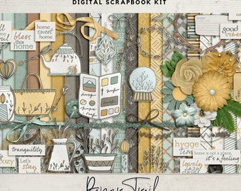 Hygge Digital Scrapbooking, Hygge Time Digital Scrapbooking, Hygge Paper, Digital Hygge Elements, Hygge