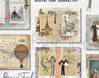 Digital Junk Journal Kit - Pretty in Paris