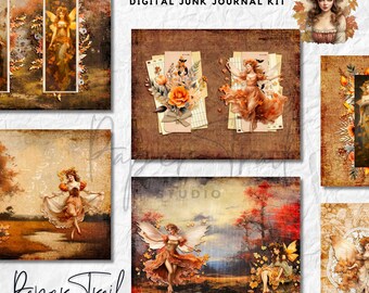Digital Junk Journal Kit -Fairy Mist, Printable Kit, Fairy Mist, Fairy Junk Journal, Digital Fall Fairy Printable, Fall, Autumn, Fairies