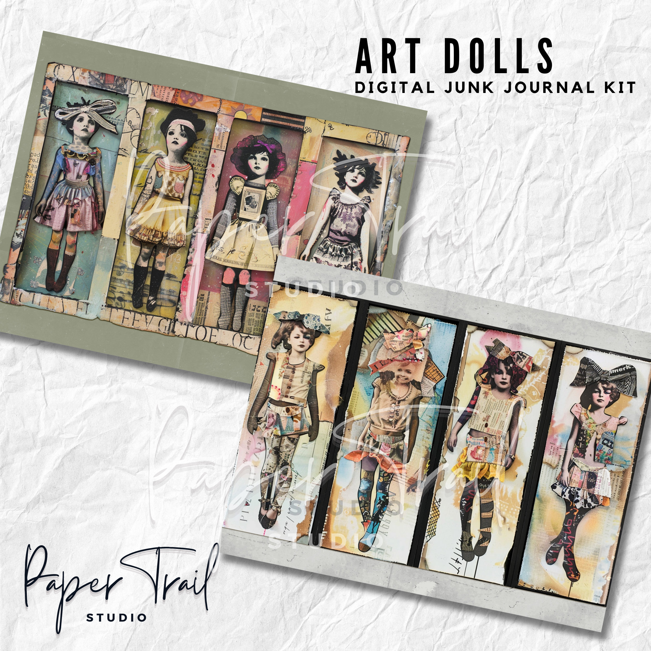 Digital Junk Journal Kit -art Dolls, Digital Download, Printable Junk ...