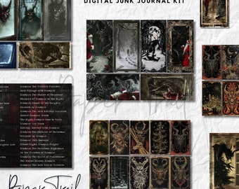 Digital Junk Journal Kit -Krampus, Printable Kit, Krampus, Junk Journal, Digital Krampus Printable, Horror, Christmas, Krampus Printable