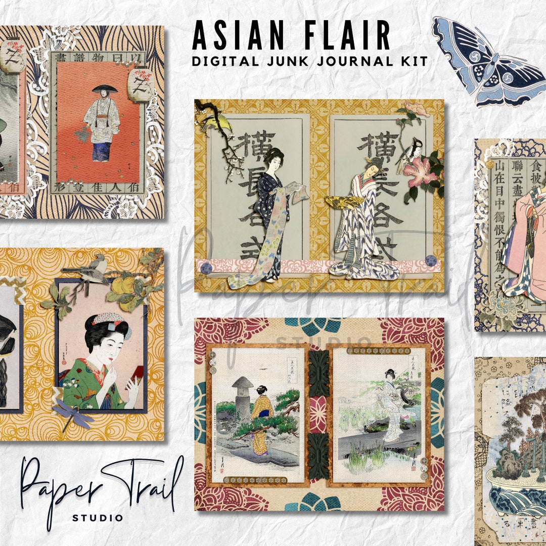 Digital Junk Journal Kit, Asian Flair Junk Journal, Mom Digital Kit ...
