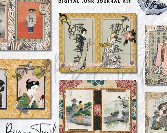 Digital Junk Journal Kit, Asian Flair Junk Journal, Mom Digital Kit, Asian Junk Journal Printable, Asian, Digital