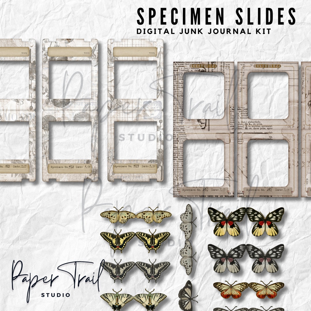 Digital Junk Journal Kit - Specimen Slide Set, Digital Download ...