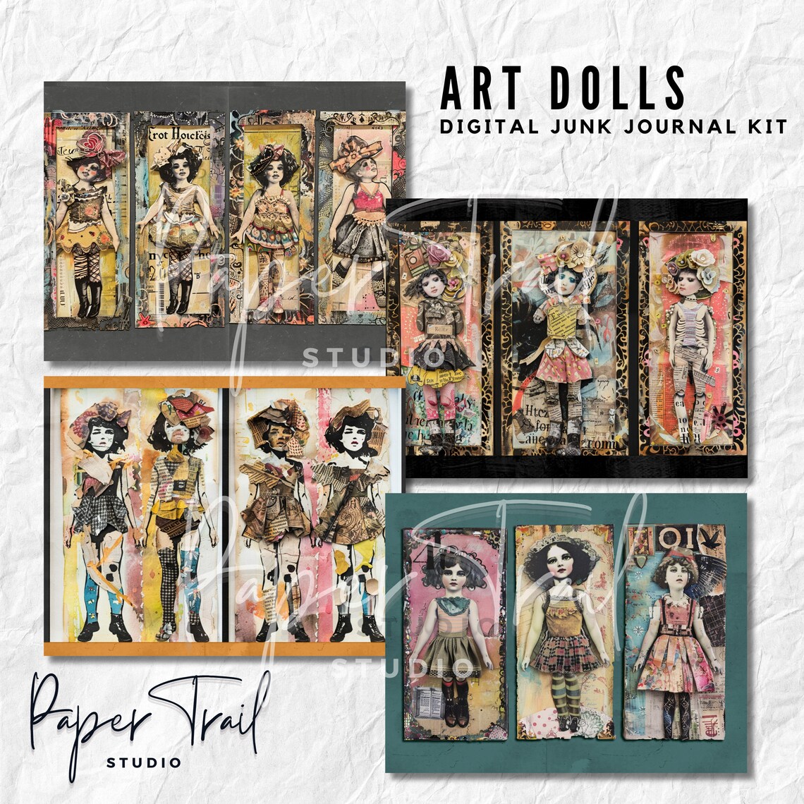 Digital Junk Journal Kit -art Dolls, Digital Download, Printable Junk ...