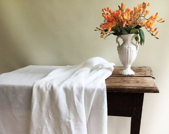 White Linen Table Cloth, Pure White Linen, Tablecloth Rectangle, Tablecloth Square Pure White Tablecloth linen Tablecloth Creamy White linen