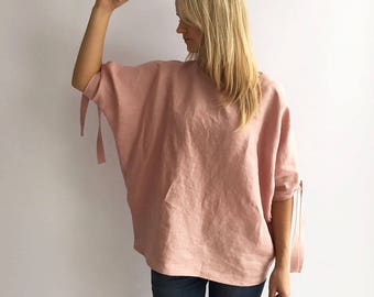 Loose linen top, Loose top, Linen Blouse, Loose Blouse, Linen Top, Linen Blouse, Batwing Blouse, Plus size top, Plus size linen, Plus top