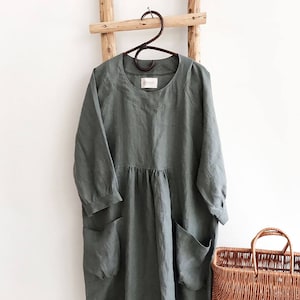 Loose Linen Dress, Linen Tunic Dress, Dress for women, Plus size Dress, Plus size tunic dress, linen dress for women Black Tunic Linen Dress