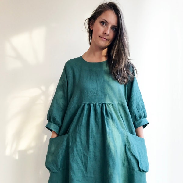 Robe tunique ample, robe en lin, robe tunique en lin, tunique pour femmes, tunique taille plus, robe taille plus, tuniques en lin pour femmes, tunique noire