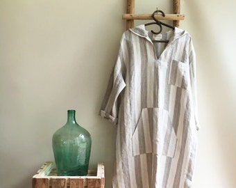 Men linen robe 'Oliver', mens kaftan, linen kaftan, men caftan, plus size robe, men's kaftan, kaftan men, linen pyjamas, mens gift