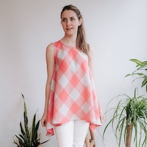 Summer casual linen top with half sleeve for women J009-6 Summer casual linen top with half sleeve for women J009-6