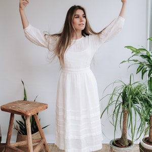 Abito di garza di lino 'Cecilia' abito Boho Midi | Etsy Italia