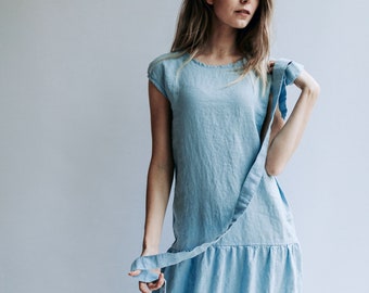 Drop Waist Dress from Linen, Drop Waist Maxi Dress, Dress Woman, Summer Dresses for Women, Linen Dresses for Women, Dress with Belt