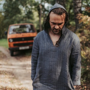 Men linen robe &#39;Scott&#39;, Mens tunic, Casual Kaftan, mens kaftan, linen kaftan, men caftan plus size, kaftan men, linen pyjamas, mens gift