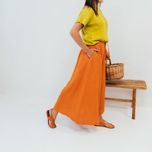 Langer Leinenrock, Boho-Rock, grauer Maxirock, langer Rock, Maxirock Boho, Rock mit Taschen, Damenröcke, Leinenrock, individueller Rock