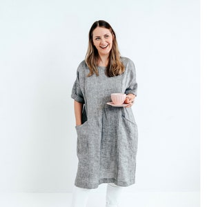 Tunic linen dress, 'Gemma' tunic, plus size tunics for women, custom made image 1