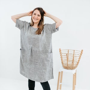 Tunic linen dress, 'Gemma' tunic, plus size tunics for women, custom made image 3