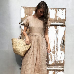 Linen Maxi Dress, Long Linen Dress, Plus Size Maxi Dress With Sleeves,  Summer Beach Dress, Plus Size Dress, Maxi Linen Dress Dress for Women 