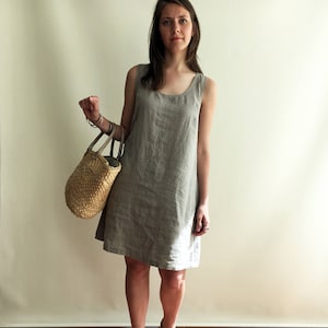 Natural Linen Jumper Dress, Pinafore Dress, Sleeveless Dress, Natural Dress, Summer Dress, Plus Size Sundress, Linen Dress Women Jumper Plus