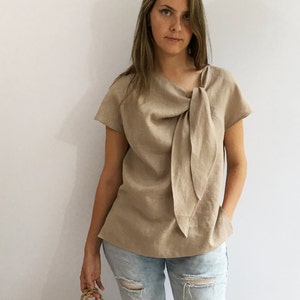 Light Linen Top, Elegant Womens Top, Linen blouse, Linen Shirt Women, Plus size top, Made To Measure Top, Plus size blouse, linen women image 2