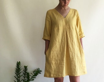 Linnen tuniek 'Yvette', plus size tuniek, linnen jurk voor dames, linnen tuniekjurk, damestuniek, losse linnen tunieken, plus size kleding, tuniek