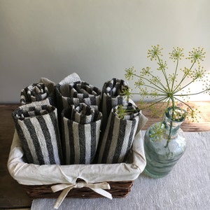 Rustic Kitchen Towels, Set of Four Linen Towels, Striped Towels Kitchen Towels Durable Towels ...