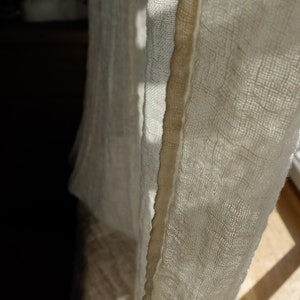 Off White Rustic Gauze Linen Curtain Panel, Window Curtains, Sheer Curtains, Linen Drapes, Long Curtain, Linen Curtains, Boho Curtains image 7