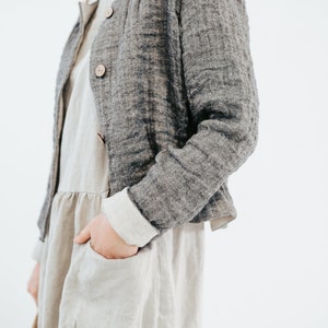 Linen and Wool Blazer for Women 'Fiona', Linen and Wool Jacket for Women image 4