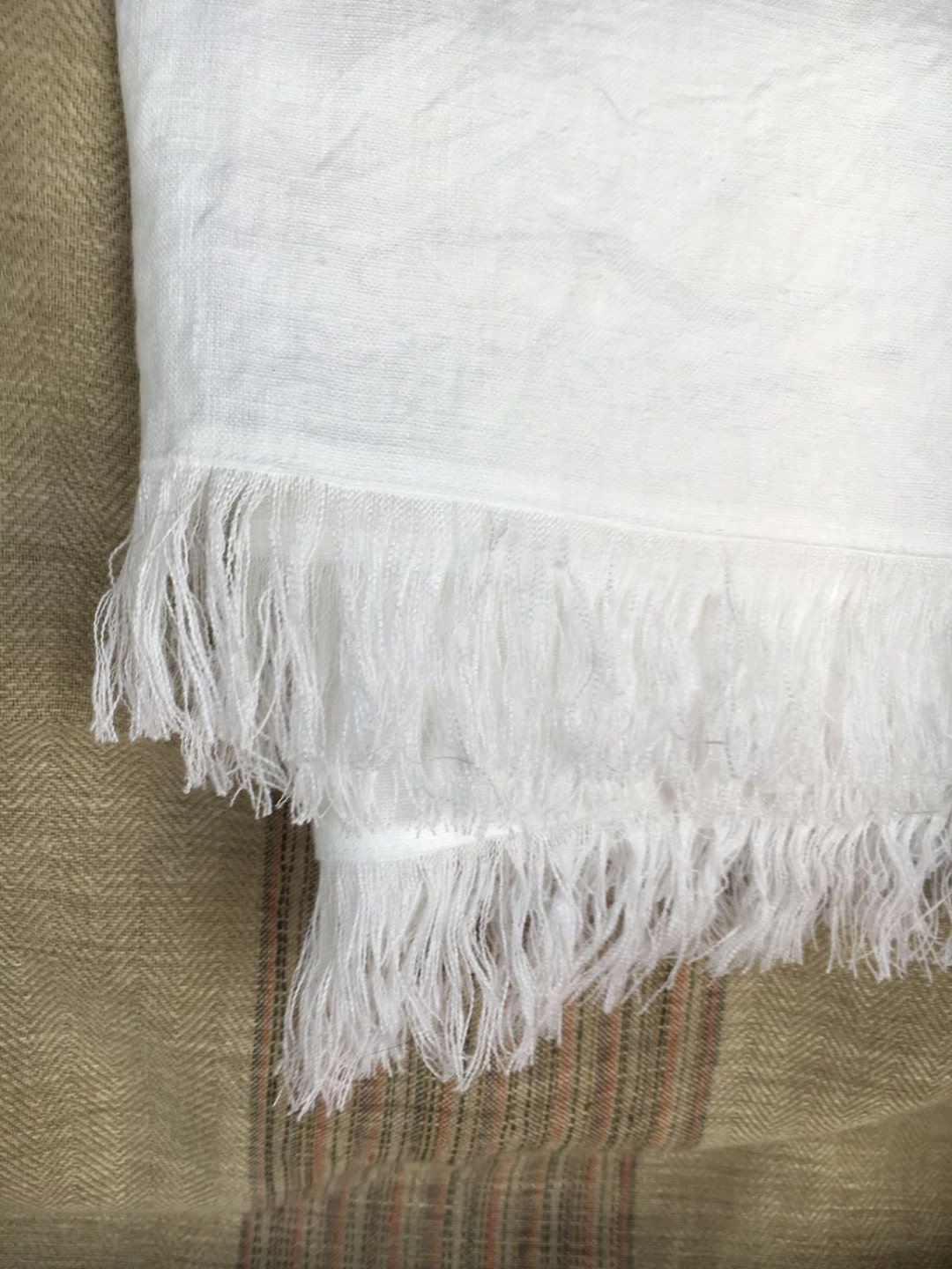 White Linen Throw, Light Blanket, Light Throw, Natural Blanket, Daybed