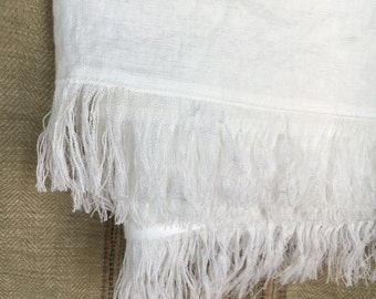 White Linen Throw, Light Blanket, Light Throw, Natural Blanket, Daybed blanket, Summer Blanket, European Linen