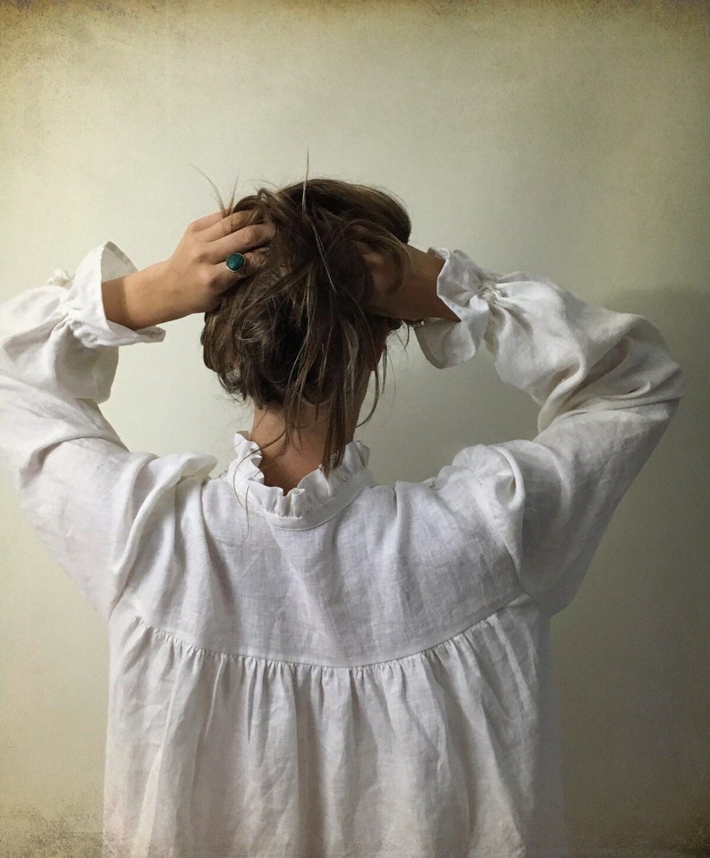 morning dress soft robe robe for bride Handmade Victorian nightgown with lace Linen nightgown nightgown womens kaftan gift for her