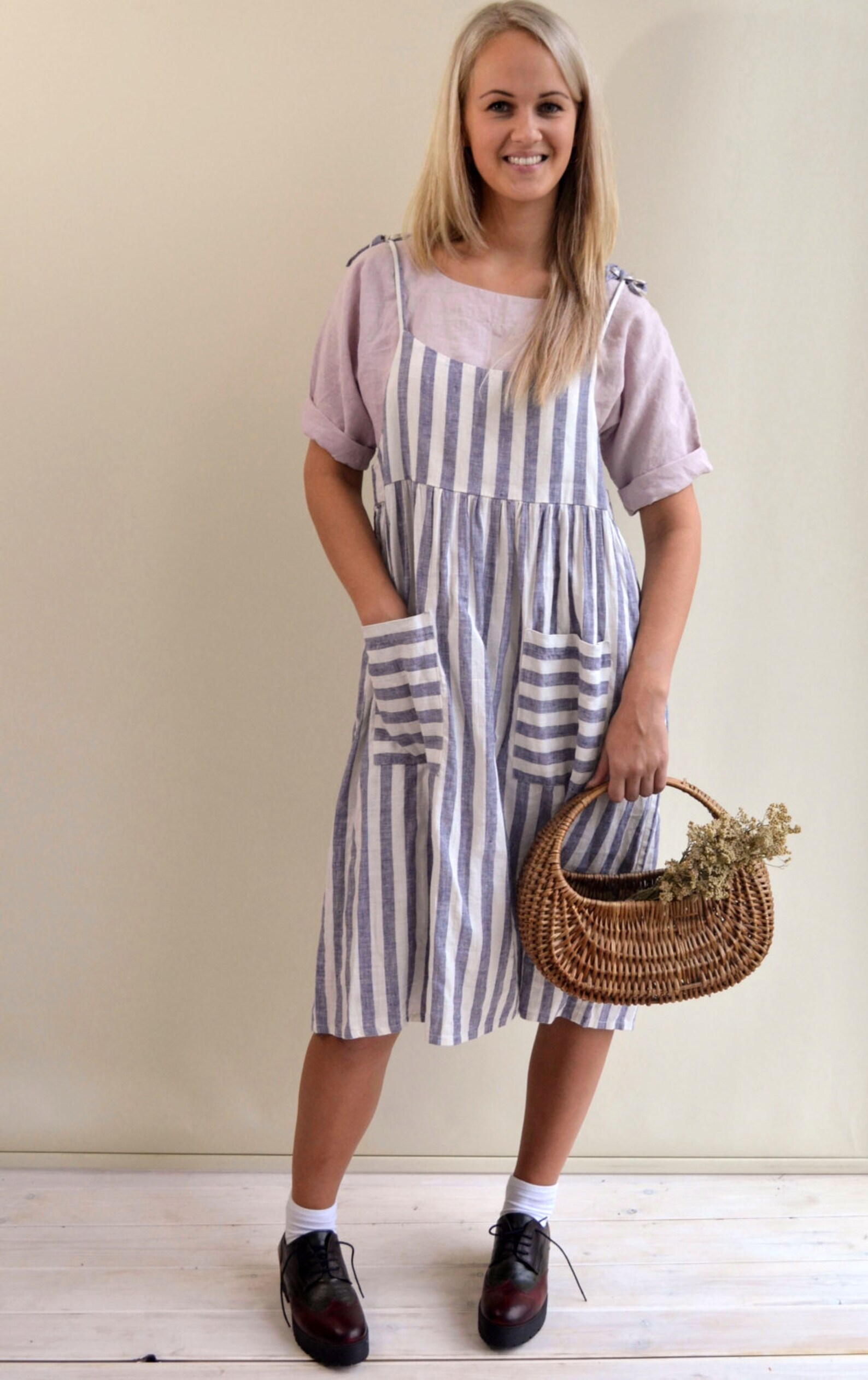 Linen Strap Dress Linen Jumper Dress Sundress Sleeveless Etsy