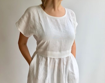 Linen Dress, plus size dress with sleeves, summer beach dress, plus size dress, linen dress dress for women