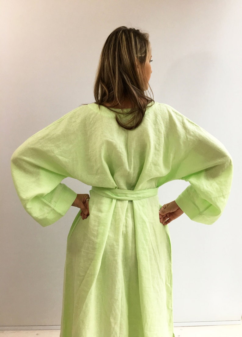 Linen Kaftan Linen Robe Linen Homewear Linen Loungewear | Etsy