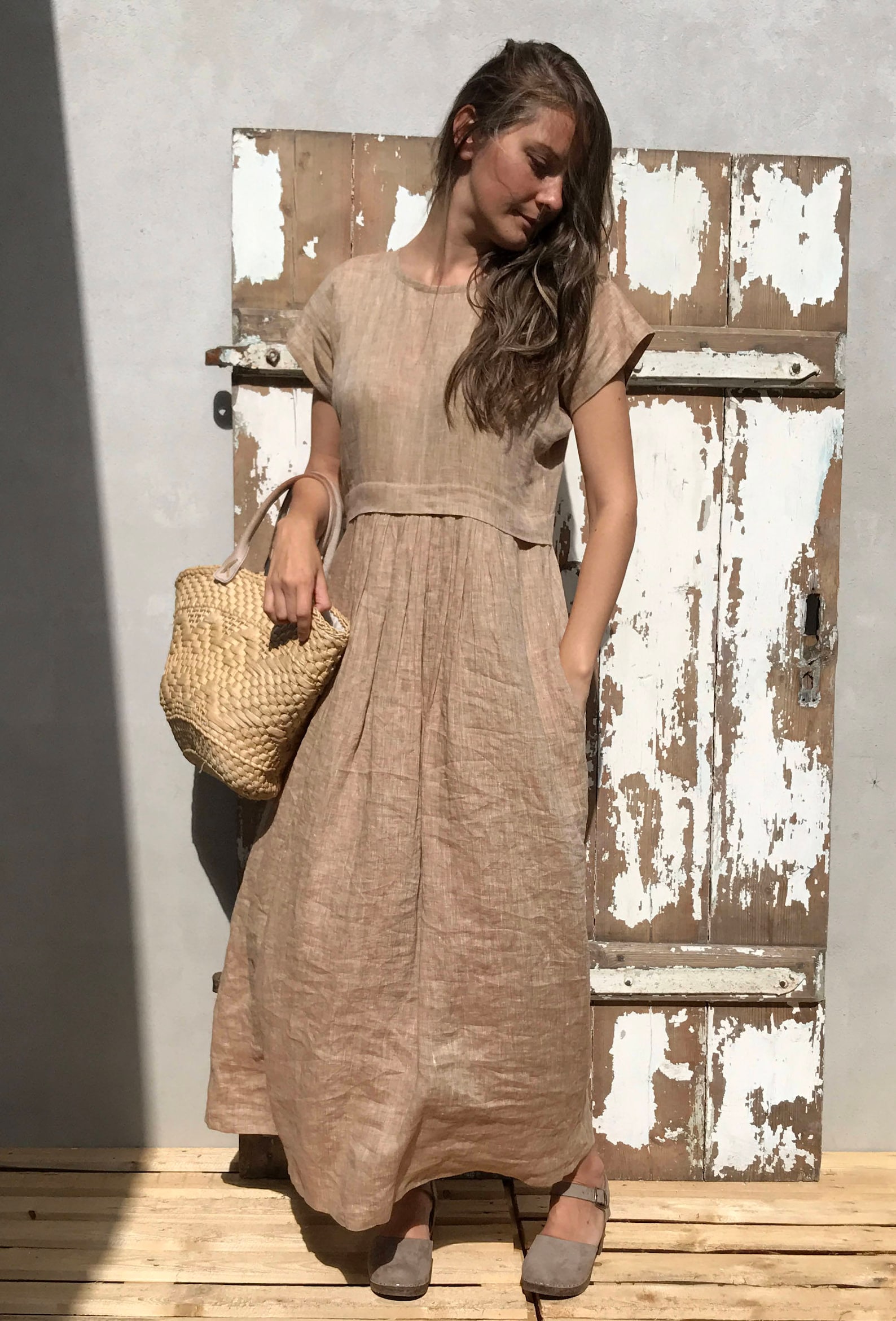 Linen Maxi Dress Long Linen Dress Plus Size Maxi Dress With Etsy