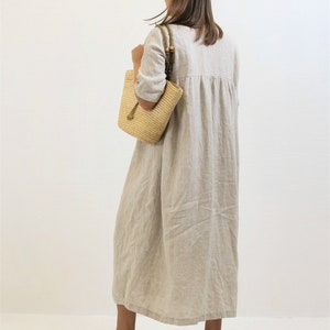 Oversized Linen Dress &quot;REBECCA&quot;, Plus size Dress,Long Linen Dress, Linen Summer Dress with Pockets, Linen Comfortable Dress