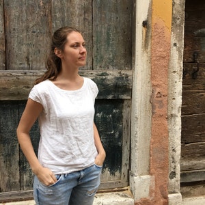 Linen Shirt Women, Linen T-Shirt, Linen Top, Shirt with Sleeves, Linen Tee, Plus size shirt, Linen Blouse, Loose Linen Shirt, Plus size top