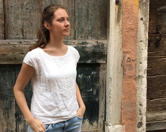 Linen Shirt Women, Linen T-Shirt, Linen Top, Shirt with Sleeves, Linen Tee, Plus size shirt, Linen Blouse, Loose Linen Shirt, Plus size top