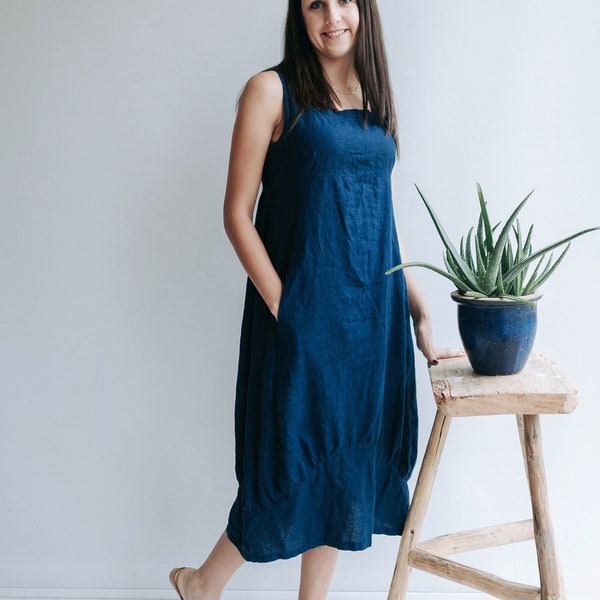 Linen Dress "Samantha" Long Sleeveless Dress Summer, Linen Beach Dress, Womens Dress, Plus Size Dress, Loose Linen Dress Women Beach Dress