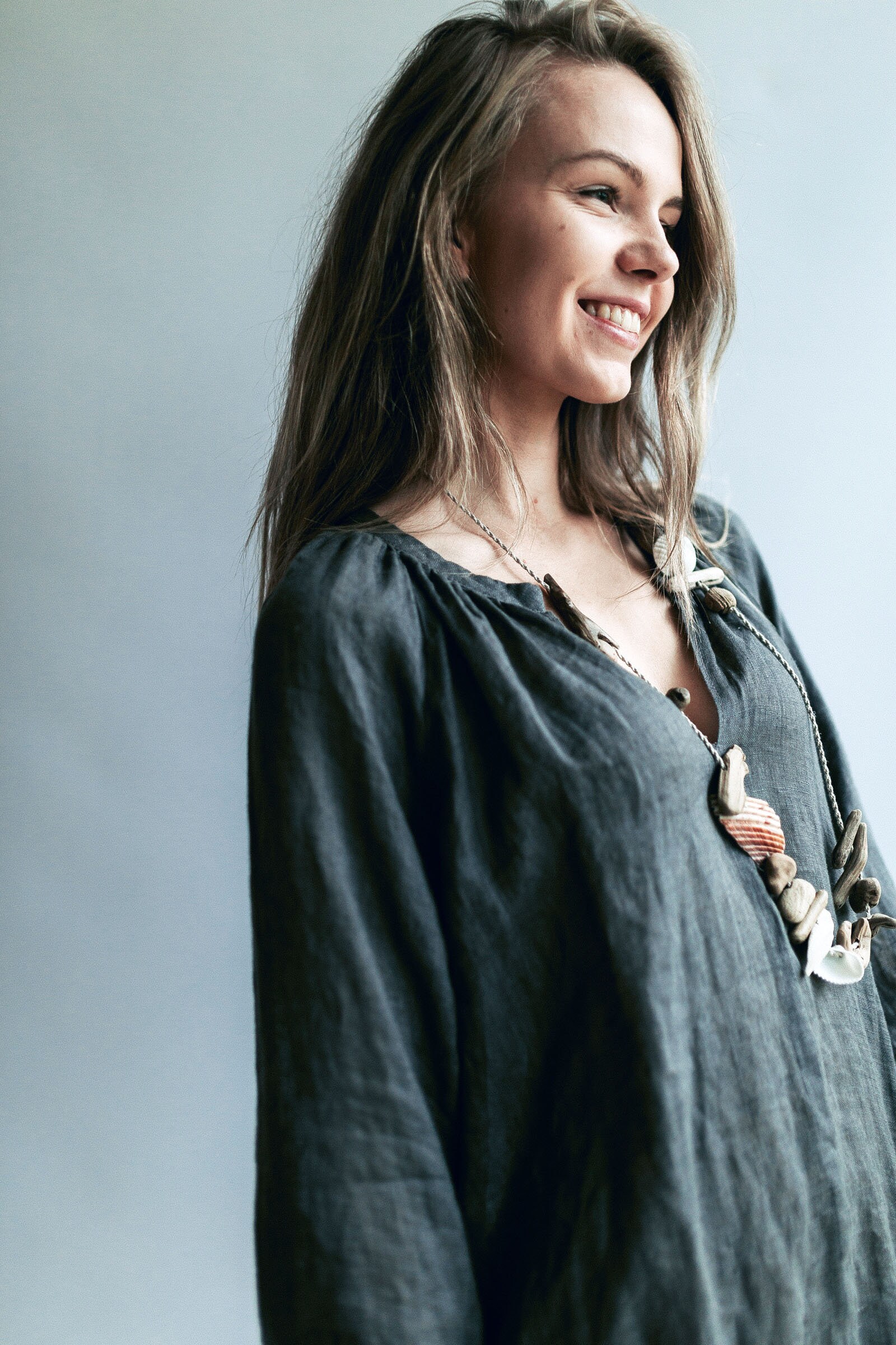 Linen Shirt for Women, Gauzy Lightweight Boho Top, Sheer